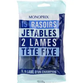 MONOPRIX Rasoirs jetables 2 lames x15 l'unité
