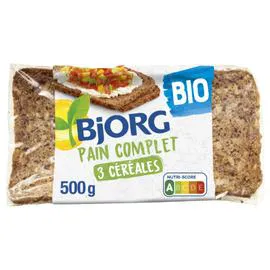 BJORG Pain complet 3 céréales bio 500g