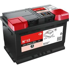Batterie auto 70Ah - 640A 12 Volts CARREFOUR (l'unité)