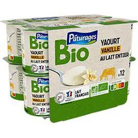 Yaourt vanille au lait entier BIO (12x125g)