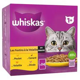 Sachets repas pâtée en sauce les festins à la volaille pour chat (24x85g)