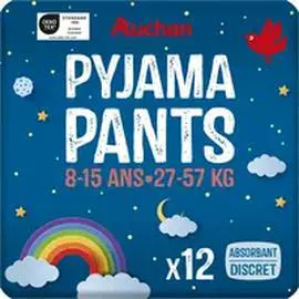 Culottes nuit pyjama pants 8-15 ans (27-57kg) (x12)