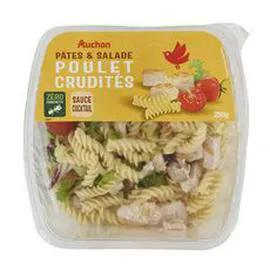 Salade de pâtes au poulet et crudités sans couverts (250g)