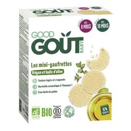 Biscuits salés bébé dès 8 mois mini gaufrettes origan & huile d'olive Bio (24g)