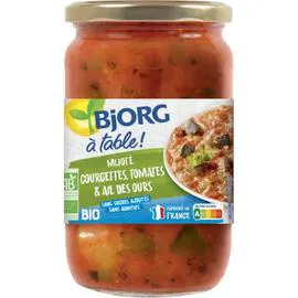 Mijoté courgettes tomates et ail des ours bio sans sucres ajoutés en bocal (630g)
