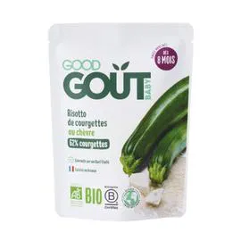 Plat bébé dès 8 mois risotto de courgette au chèvre Bio (190g)