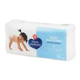 MARQUE REPÈRE, MOTS D'ENFANTS Coton bébé Duo maxi carrés - x80 x80