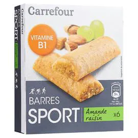 Barres céréalières sport amande raisin (6x25g)