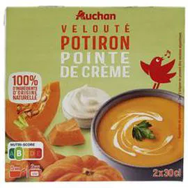 AUCHAN Velouté de potiron pointe de crème 2x30cl