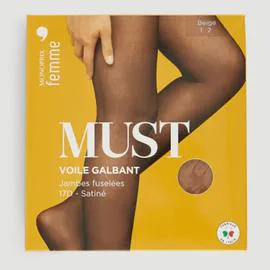 MONOPRIX FEMME Monoprix Collants voile galbant beige satiné taille 4 l'unité