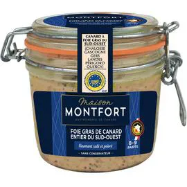 Foie gras entier de canard du Sud-Ouest bocal 8/9 parts (360g)