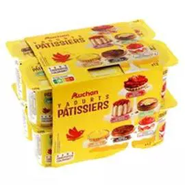 Yaourt pâtissier aux fruits panachés avec morceaux de biscuits (12x125g)
