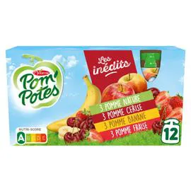 MATERNE, POM'POTES Compotes Gourdes Multivariétés Inédits 12x90g