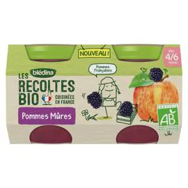 Compote bébé pommes mûres - dès 4-6 mois (2x130g)