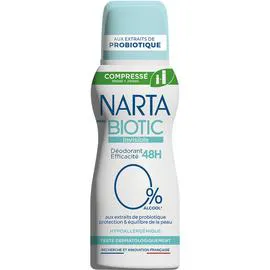 NARTA Biotic - Déodorant 48h 0% alcool invisible 100ml