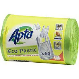 APTA Sac poubelle multi-usages Eco Pratic, 20 l x60