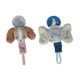 Attache-sucette bébé 14 cm Dumbo ou Belle - modèle aléatoire (l'unité)