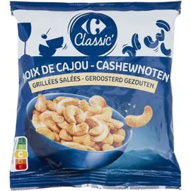 CARREFOUR CLASSIC' Noix de cajou grillées salées 125g