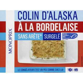 MONOPRIX Colin d'Alaska à la bordelaise, surgelé 400g