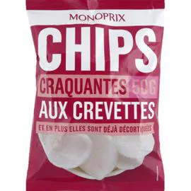 MONOPRIX Chips craquantes aux crevettes 50g