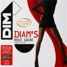 Collant Voile Galbé, Noir, 22D, Diam'S, T2 (l'unité)