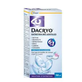Entretien Des Lentilles 6-En-1 À Base D'Acide Hyaluronique Tout Type De Lentilles De Contact (50ml)