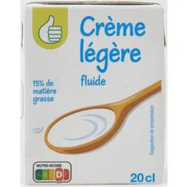 AUCHAN, POUCE Crème fluide légère 15% MG 20cl