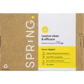 Lessive boite 20 capsules savon végétal spring x20