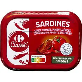Sardines sauce tomate piment épices (88g)