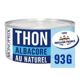 MONOPRIX Thon albacore au naturel 93g