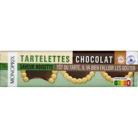 MONOPRIX Tartelettes chocolat saveur noisette 150g