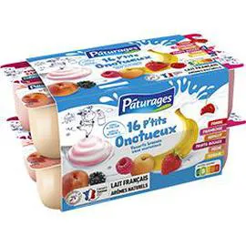 P'tits Onctueux - Yaourts brassés sans morceaux aux fruits (16x100g)