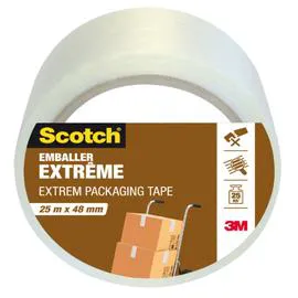 3M, SCOTCH Adhésif transparent emballage extrême 25mx48mm l'unité
