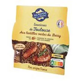 NOS RÉGIONS ONT DU TALENT Saucisses de Toulouse lentilles 300g