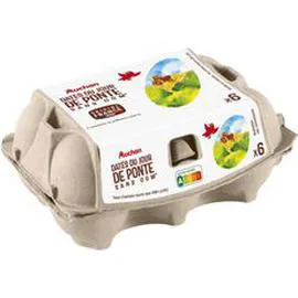 Oeufs datés du jour de ponte sans OGM (x6)
