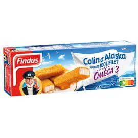 FINDUS Poisson pané bâtonnets colin alaska 100% filet msc 448g