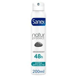 SANEX Déodorant Spray Natur Protect Extra efficacité à la Pierre d'alun 200ml