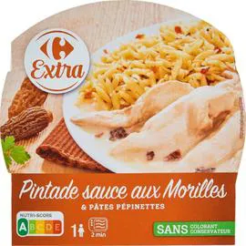 Plat cuisiné pintade morilles pâtes (300g)