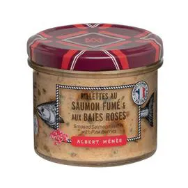 Rillettes de saumon fumé aux baies roses (100g)