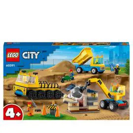 City Les Camions de Chantier et la Grue à Boule de Démolition 60391 (l'unité)
