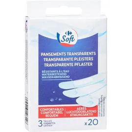 CARREFOUR SOFT Pansements transparents x20