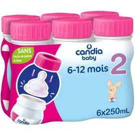 CANDIA BABY Lait bébé dés 6 mois, 2ème âge 6x25cl