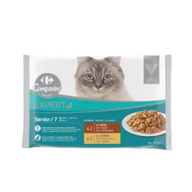 Pâtée pour chat Senior en sauce au veau & dinde (340g)