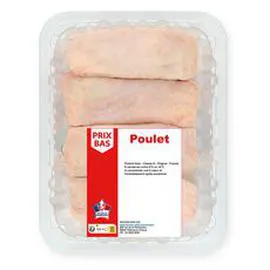AUCHAN, POUCE Hauts de cuisses de poulet blanc 500g