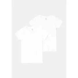 T-shirt blanc manches courtes T6/8ans BIO (x2)