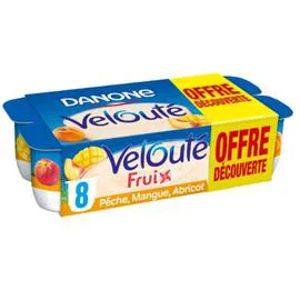 Yaourt aux fruits jaunes brassé pêche mangue abricot (8x125g)