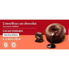 MONOPRIX Mpx 2 moelleux au chocolat 190g