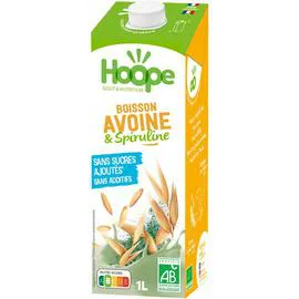 HOOPE Boisson végétale avoine et spiruline BIO sans sucres ajoutés 1l