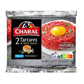 Steak haché tartare 5% MG avec la sauce (2x100g)