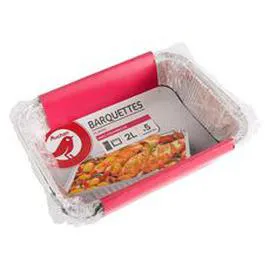 Barquettes plates 2L avec couvercles (x5)